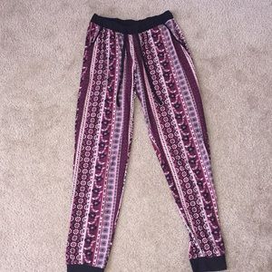 Pattern pants dark pink almost purple